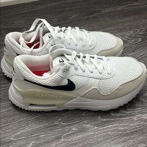 Nike Air Max White and Black Athletic Shoes